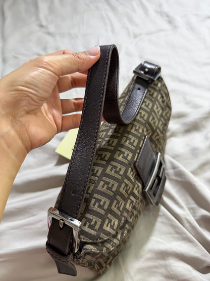 Fendi Zucchino Double Flap Baguette