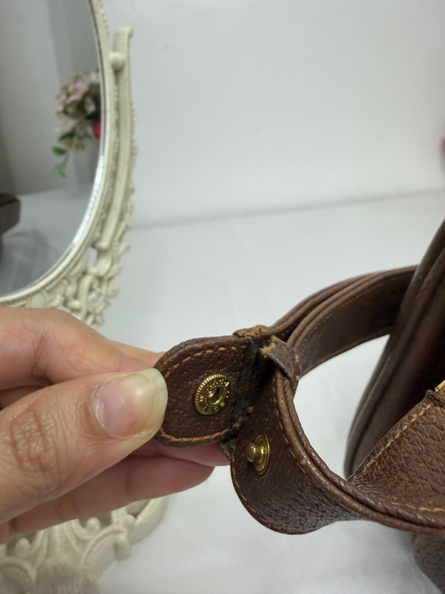 Authentic GUCCI 1955 Vintage Horsebit Shoulder & Crossbody Bag Brown Grained Leather | Mixed Gold & Silver Hardware