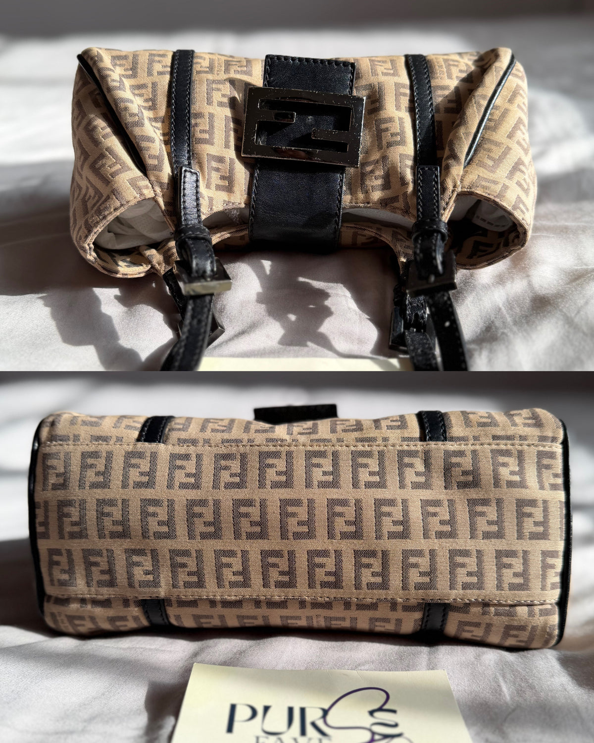 Fendi Zucchino Mini Borsa Sporty Baguette