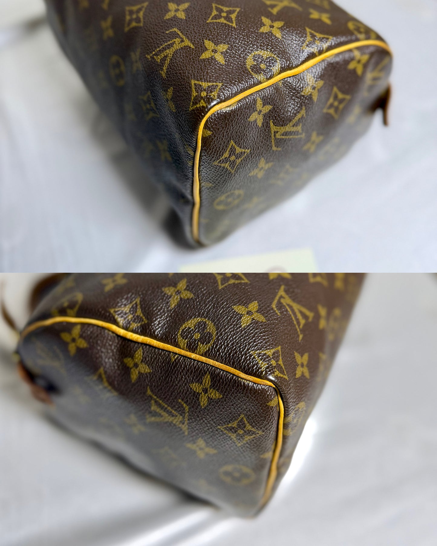 Authentic LOUIS VUITTON Speedy 25 Brown Monogram Canvas Satchel Handbag