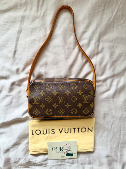 Authentic LOUIS VUITTON Pochette Cité Brown Monogram Canvas Shoulder Bag