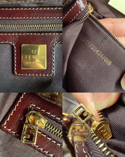 Fendi Zucchino Gold Vinyl Baguette