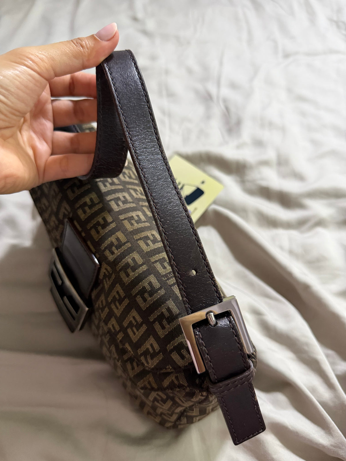 Fendi Zucchino Double Flap Baguette