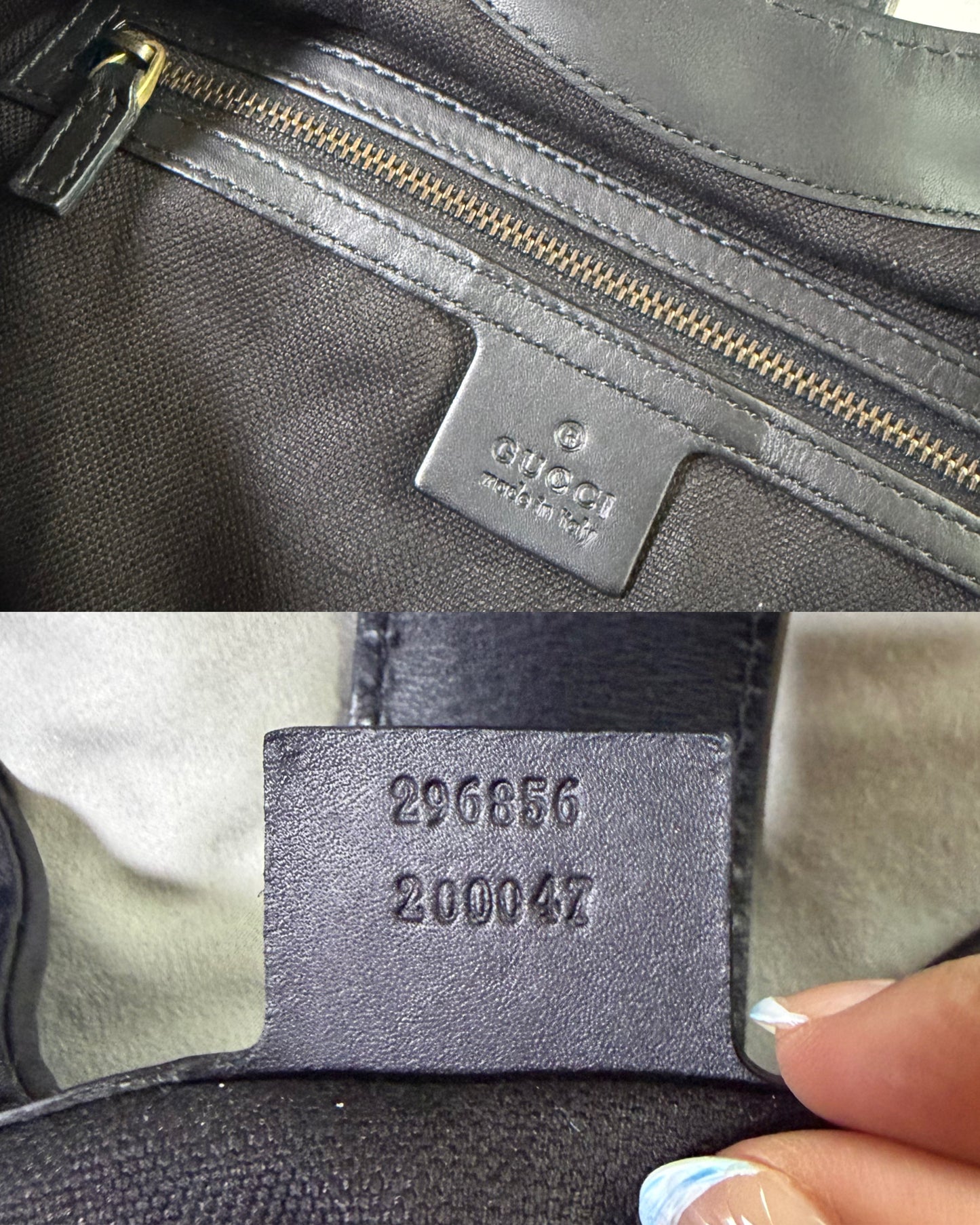 Authentic GUCCI Brocade Black Nubuck & Suede Soft Horsebit Stirrup Tote