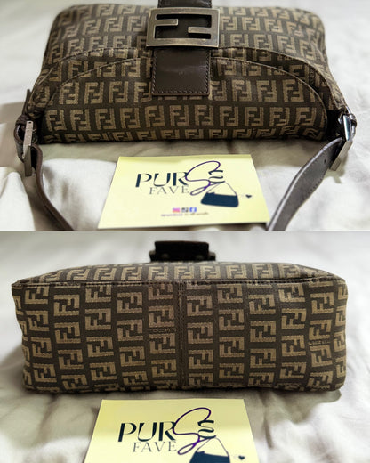 Fendi Zucchino Double Flap Baguette