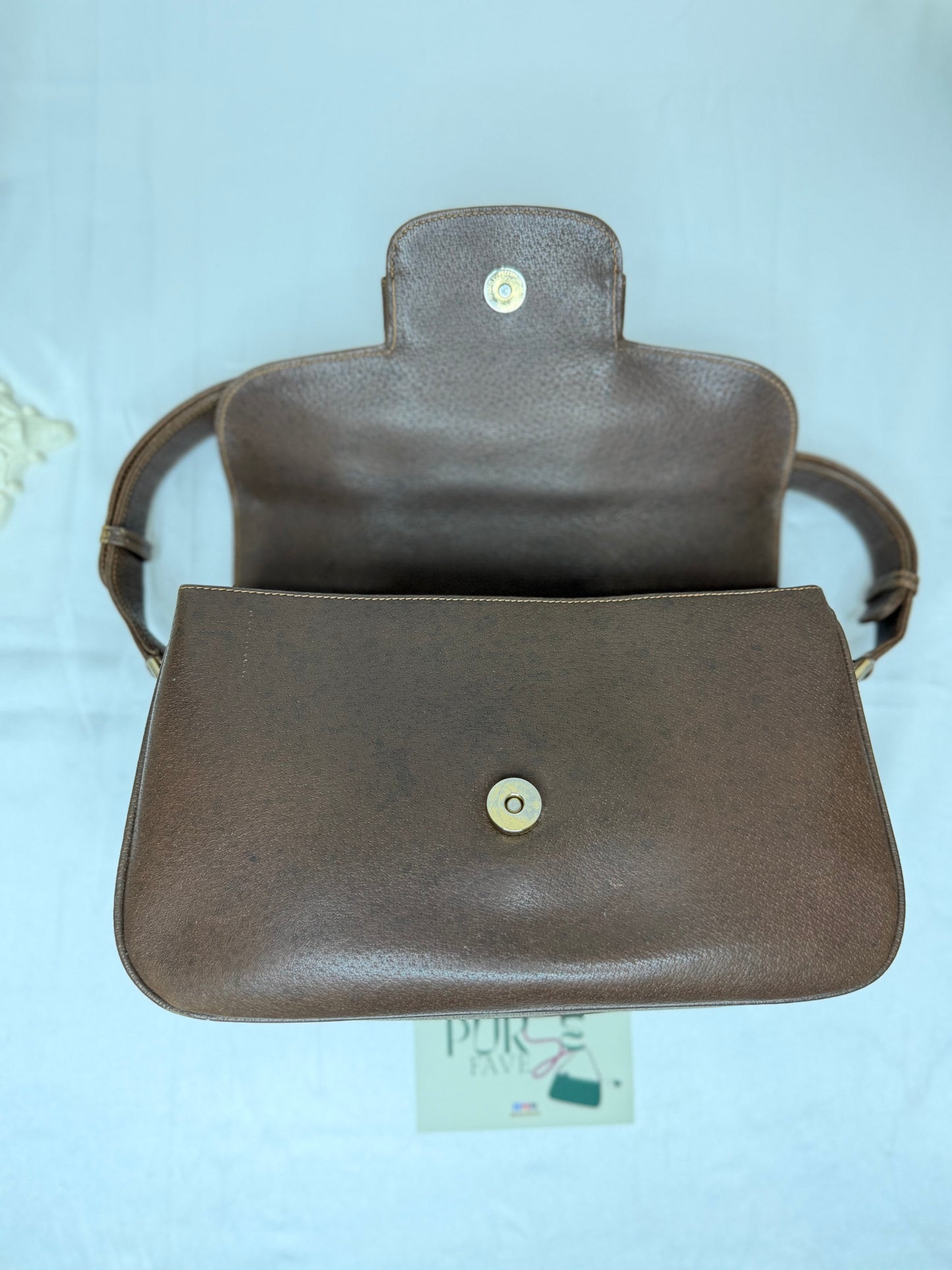 Authentic GUCCI 1955 Vintage Horsebit Shoulder & Crossbody Bag Brown Grained Leather | Mixed Gold & Silver Hardware