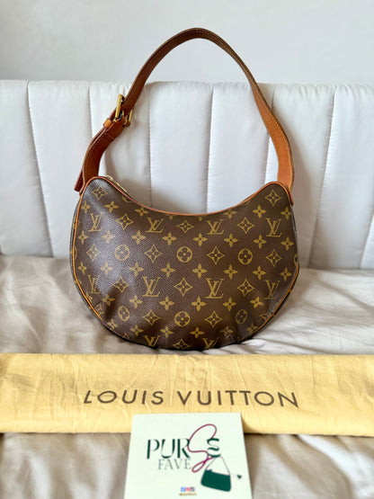 Authentic LOUIS VUITTON Croissant MM Canvas Monogram Hobo Shoulder Bag