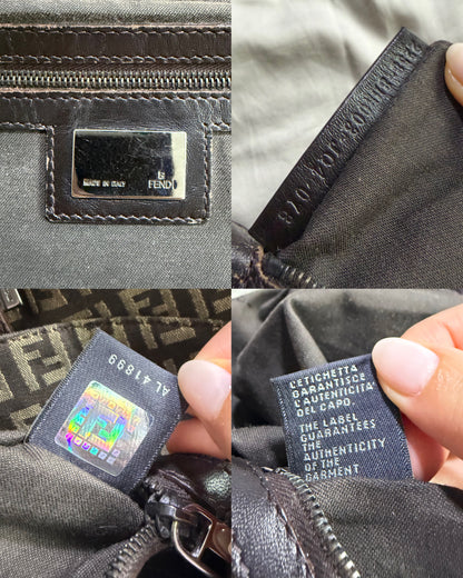 Fendi Zucchino Double Flap Baguette