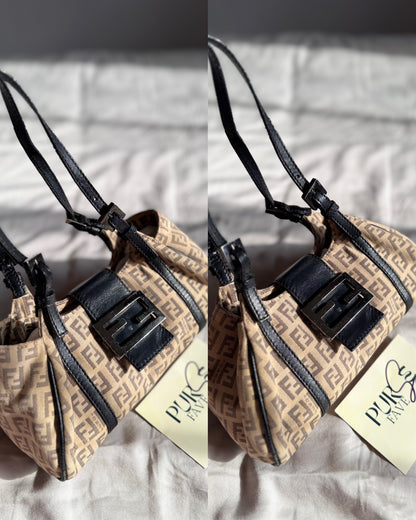 Fendi Zucchino Mini Borsa Sporty Baguette
