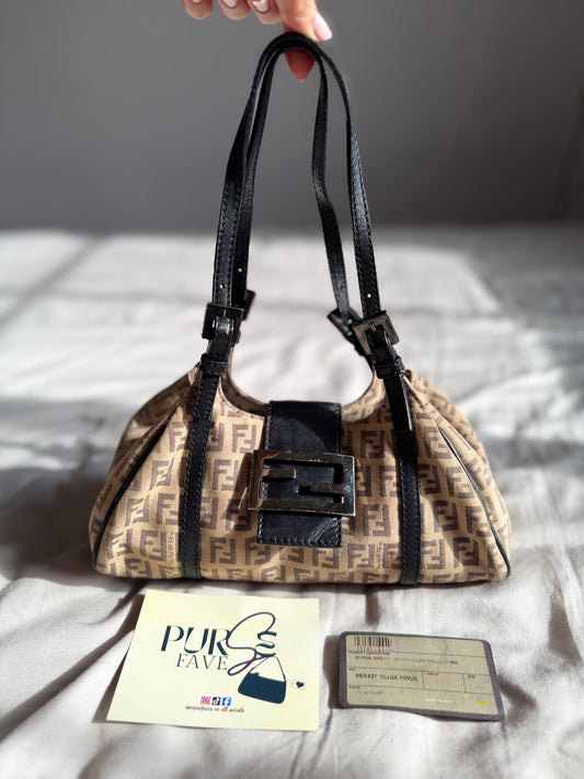 Fendi Zucchino Mini Borsa Sporty Baguette