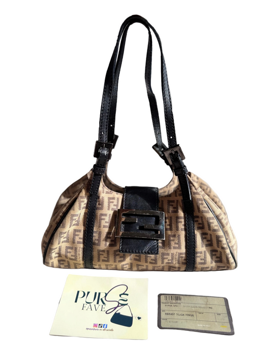 Fendi Zucchino Mini Borsa Sporty Baguette