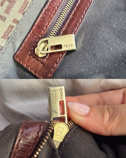 Fendi Zucchino Double Flap Baguette