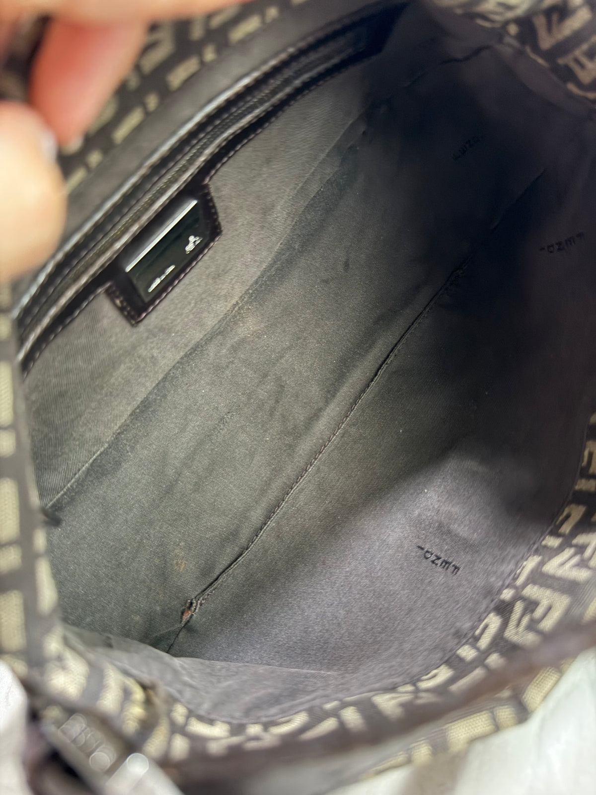 Fendi Zucchino Double Flap Baguette