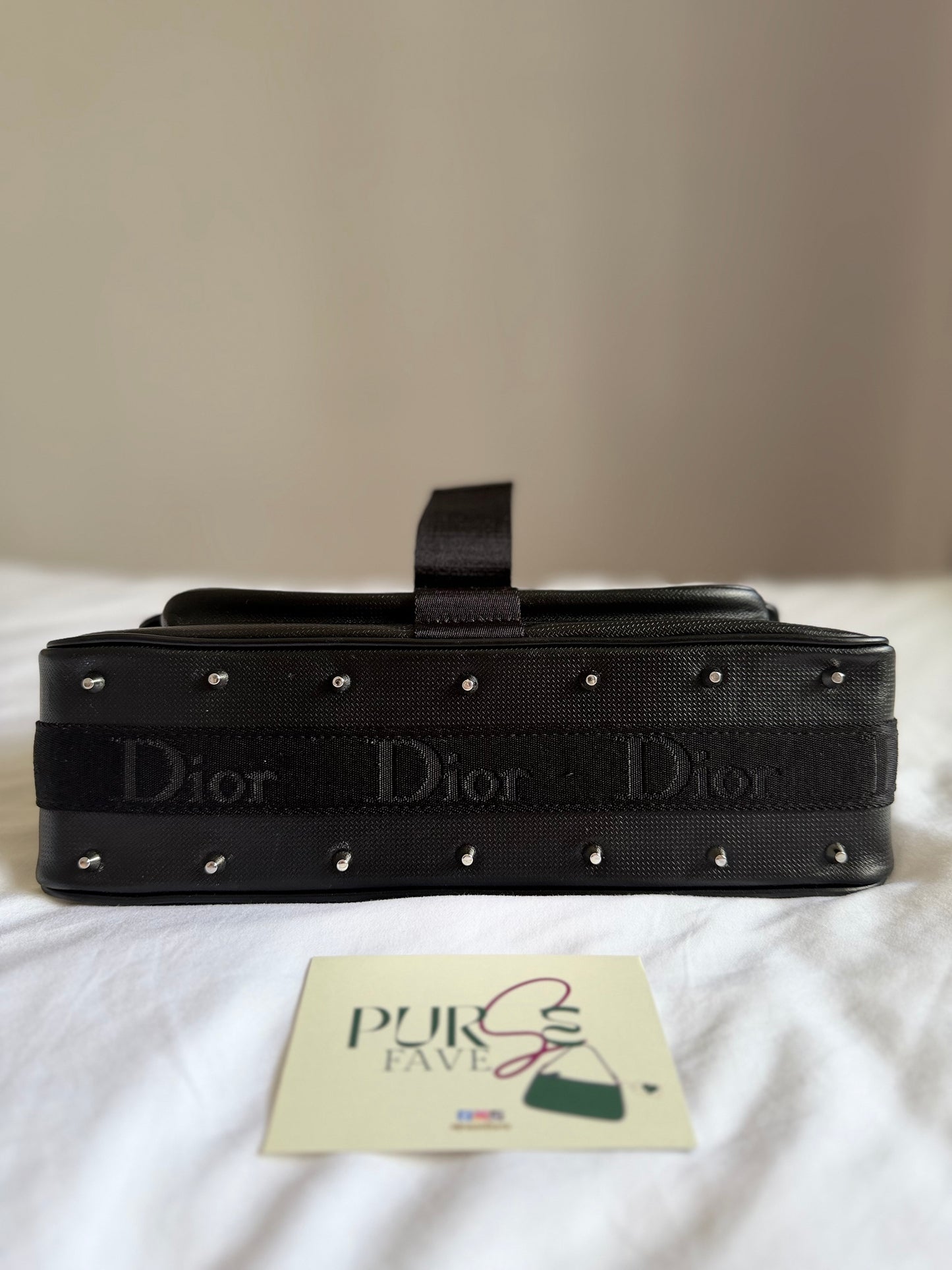 Authentische Christian Dior Hardcore Vintage Schultertasche aus schwarzem Leder
