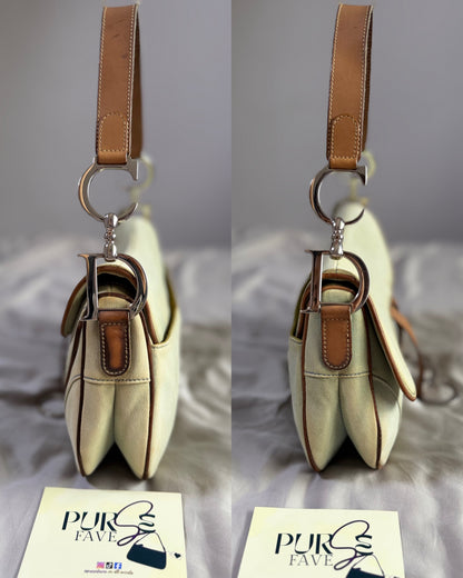 Authentic Vintage Christian Dior by John Galliano Double Saddle Denim Bag