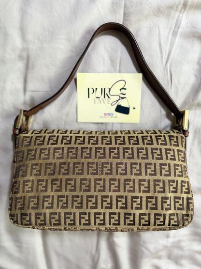 Fendi Zucchino Double Flap Baguette