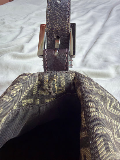 Fendi Zucchino Double Flap Baguette