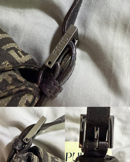 Fendi Zucchino Double Flap Baguette