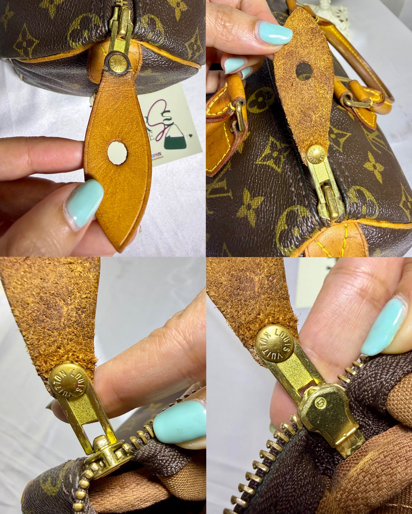 Authentic LOUIS VUITTON Speedy 25 Brown Monogram Canvas Satchel Handbag