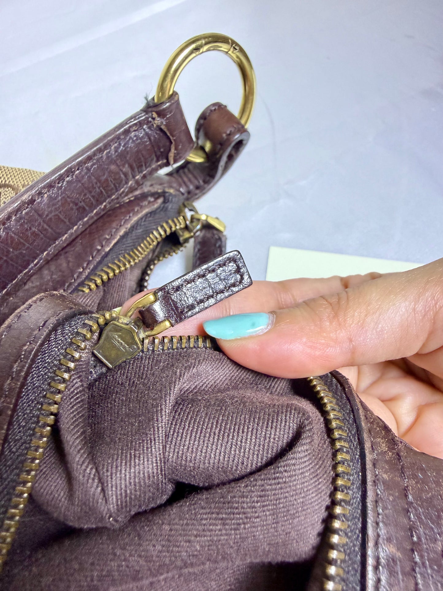 Authentic GUCCI Horsebit GG Canvas Brown Hobo Shoulder Bag