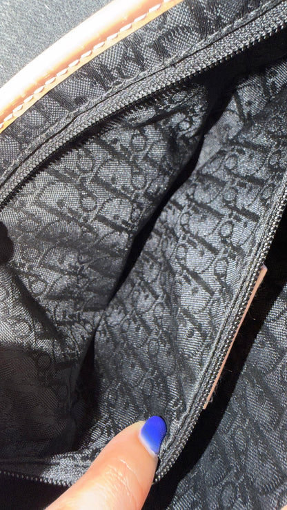 Authentic Vintage CHRISTIAN DIOR Dark Grey Denim with Pocket Saddle Shoulder Bag