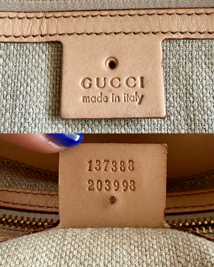Authentic Vintage GUCCI Hasler Horsebit Flora Canvas Hobo Shoulder Bag