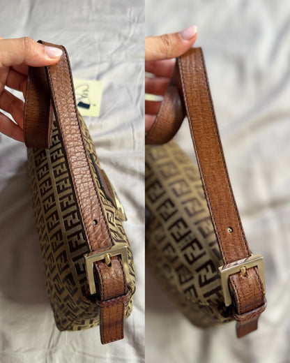 Fendi Zucchino Double Flap Baguette