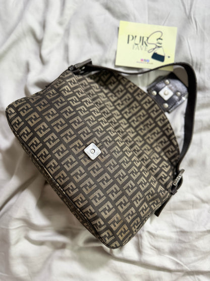 Fendi Zucchino Double Flap Baguette