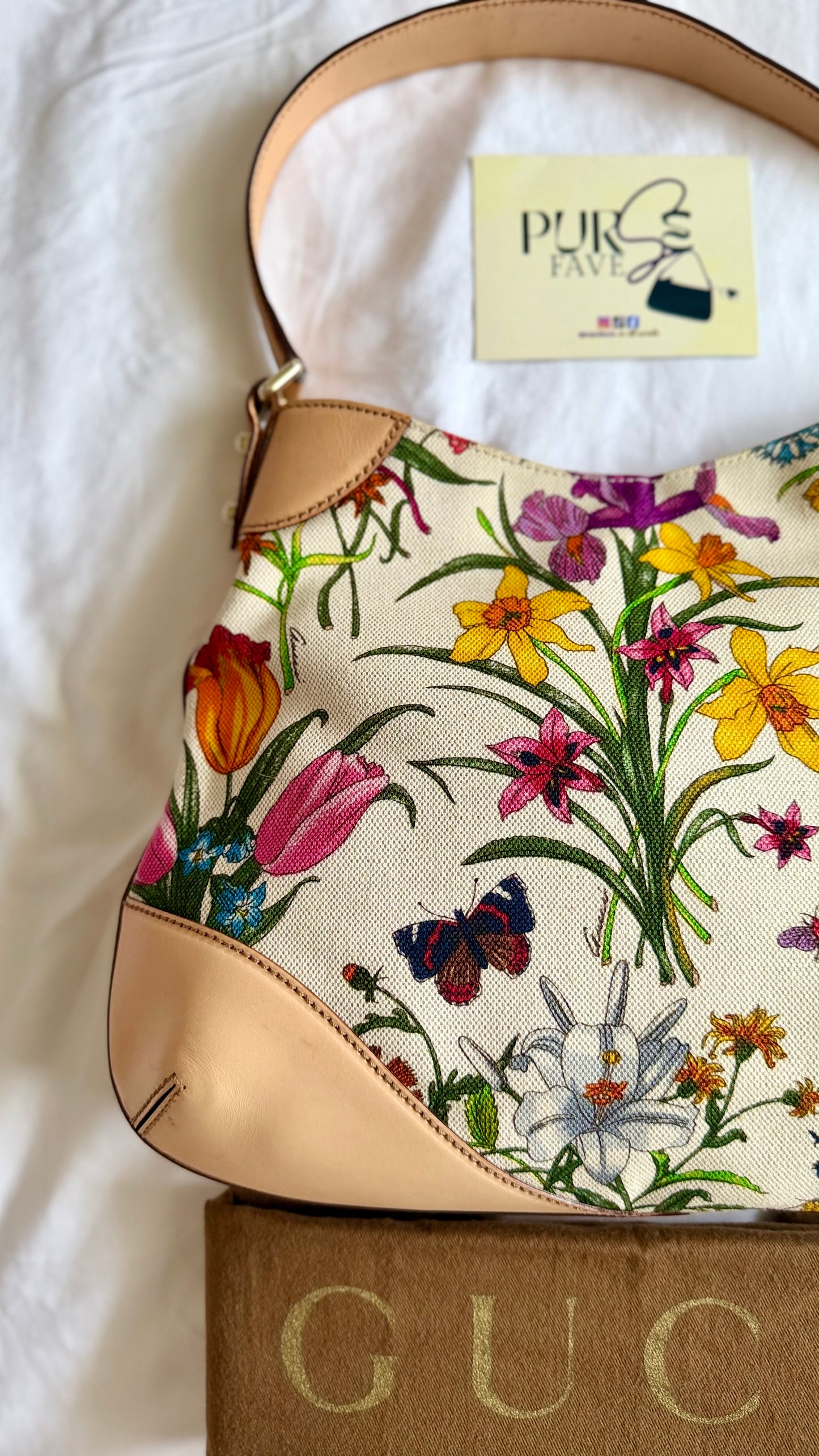 Authentic Vintage GUCCI Hasler Horsebit Flora Canvas Hobo Shoulder Bag