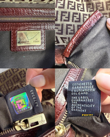 Fendi Zucchino Double Flap Baguette