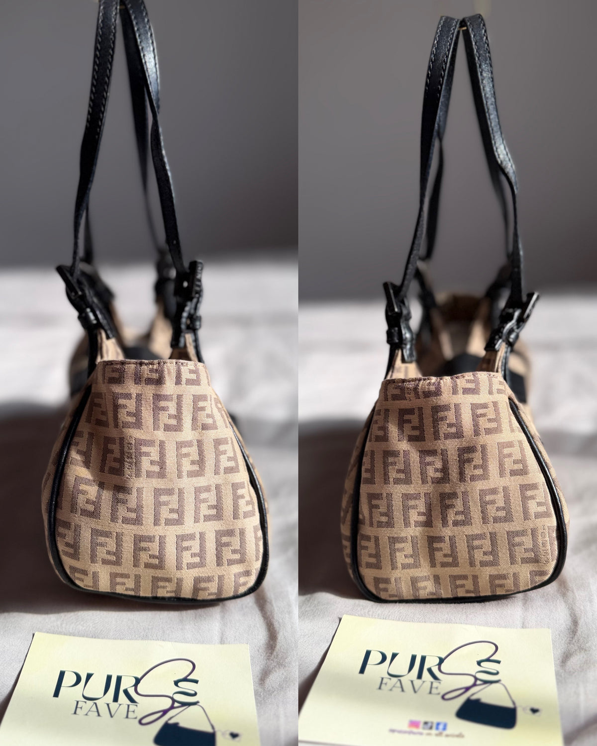 Fendi Zucchino Mini Borsa Sporty Baguette