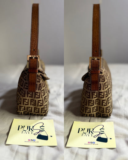 Fendi Zucchino Double Flap Baguette