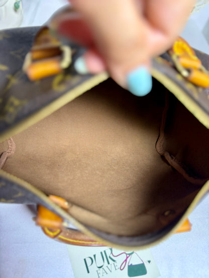 Authentic LOUIS VUITTON Speedy 25 Brown Monogram Canvas Satchel Handbag