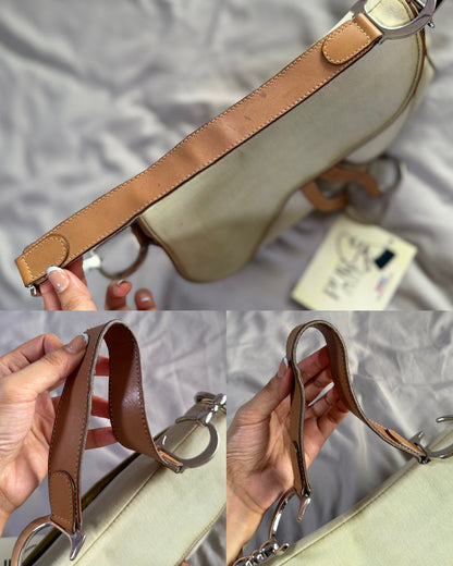 Authentic Vintage Christian Dior by John Galliano Double Saddle Denim Bag