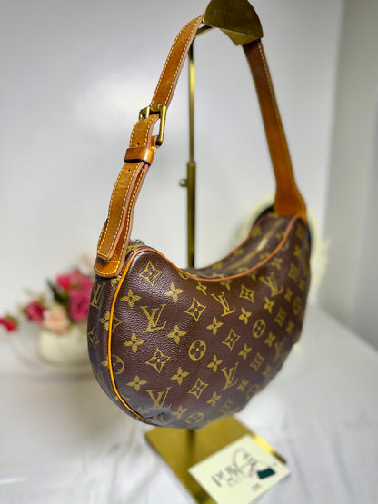 Authentic LOUIS VUITTON Croissant MM Canvas Monogram Hobo Shoulder Bag