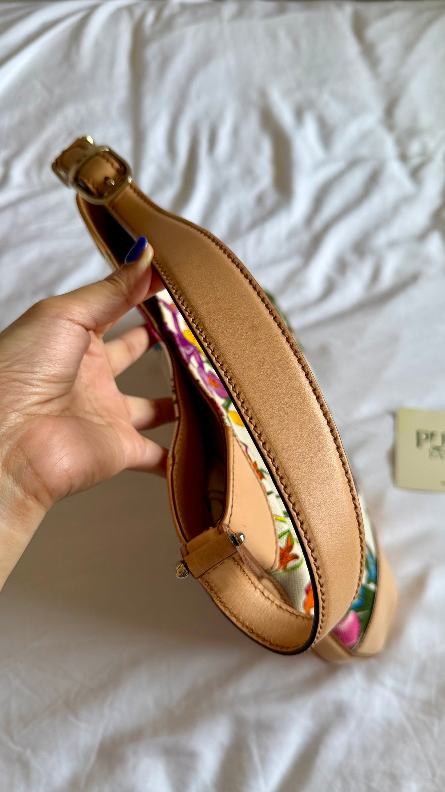 Authentic Vintage GUCCI Hasler Horsebit Flora Canvas Hobo Shoulder Bag
