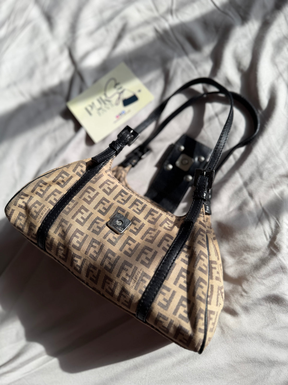 Fendi Zucchino Mini Borsa Sporty Baguette