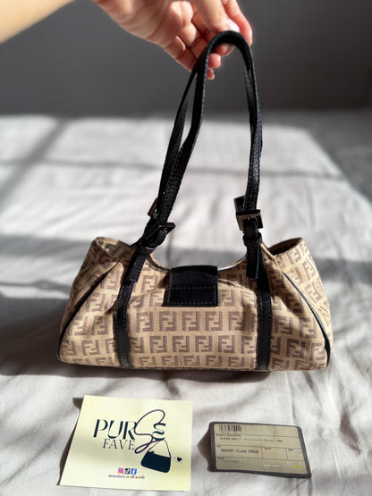 Fendi Zucchino Mini Borsa Sporty Baguette