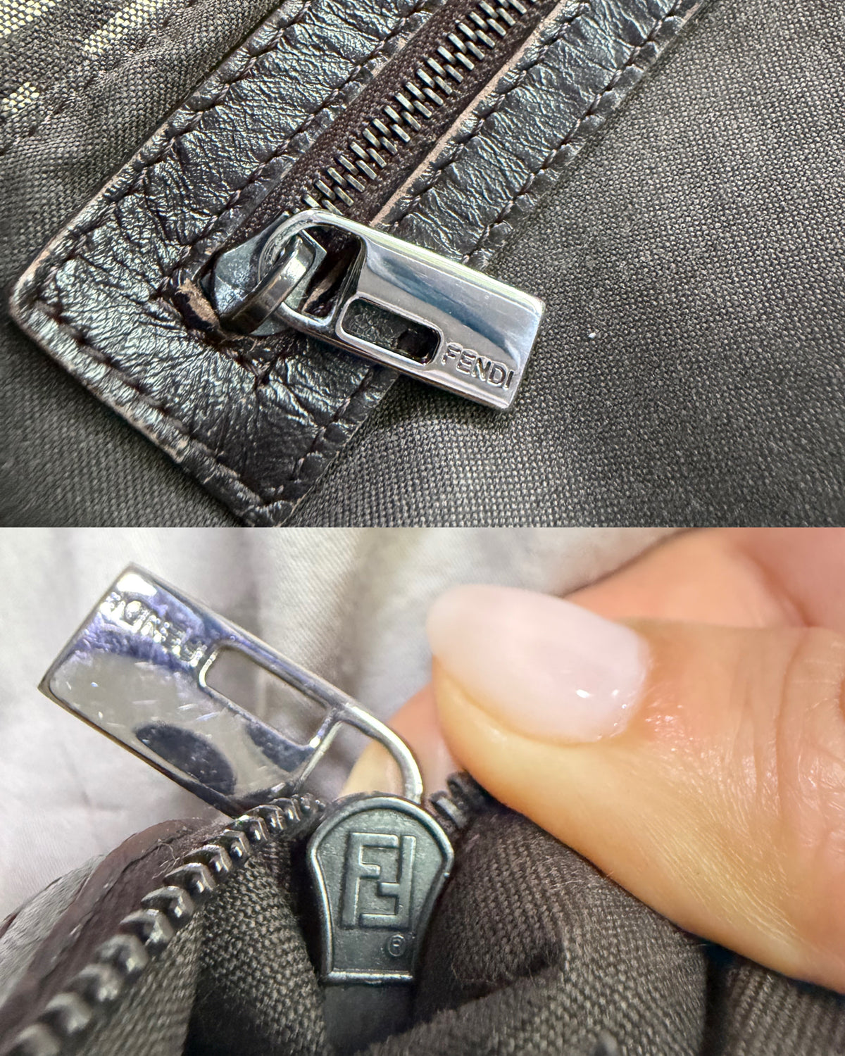 Fendi Zucchino Double Flap Baguette