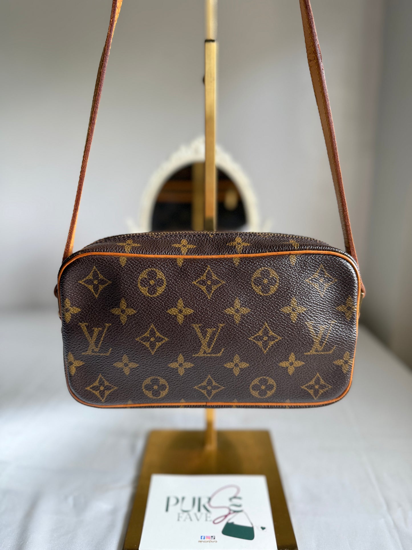 Authentic LOUIS VUITTON Pochette Cité Brown Monogram Canvas Shoulder Bag