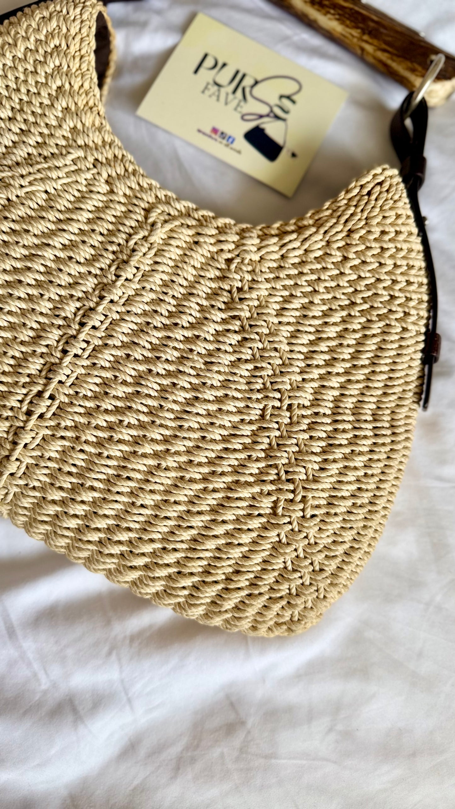 Authentic Vintage YVES SAINT LAURENT Mombasa Raffia by Tom Ford Horn Hobo Shoulder Bag