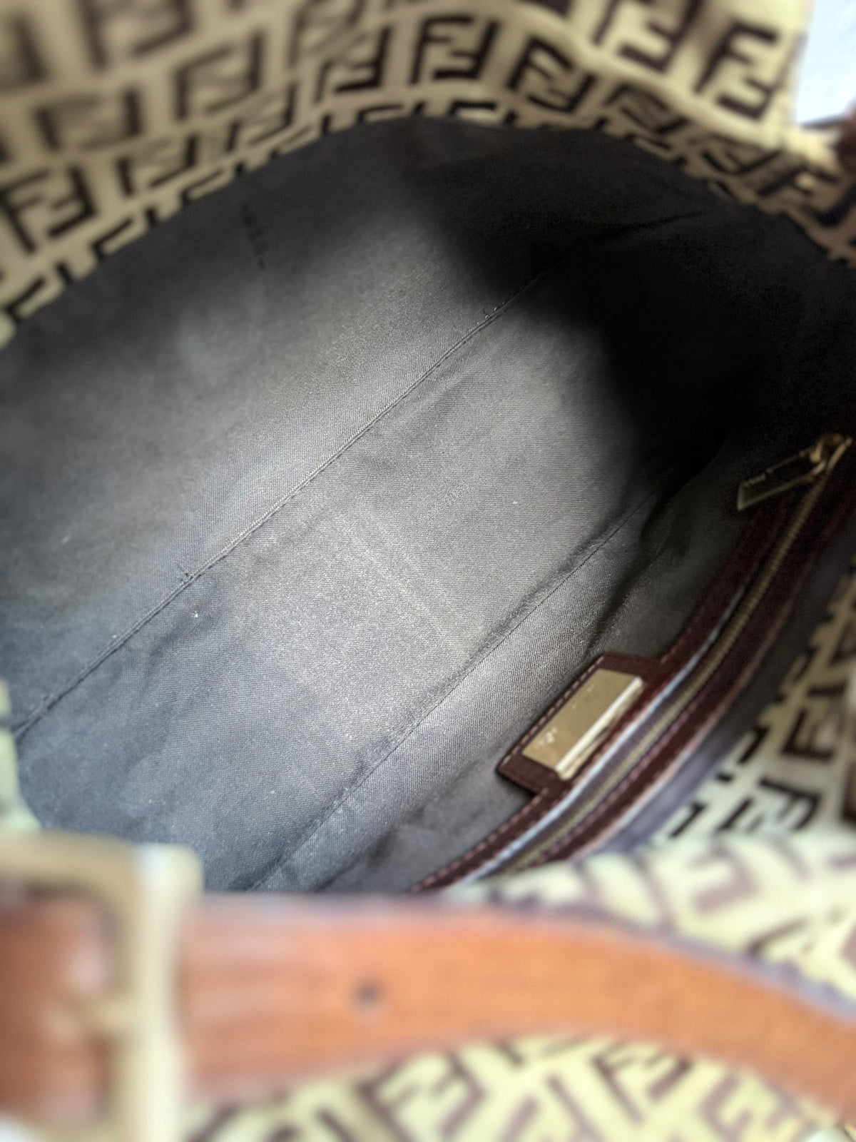 Fendi Zucchino Double Flap Baguette