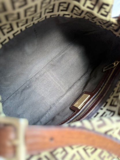 Fendi Zucchino Double Flap Baguette