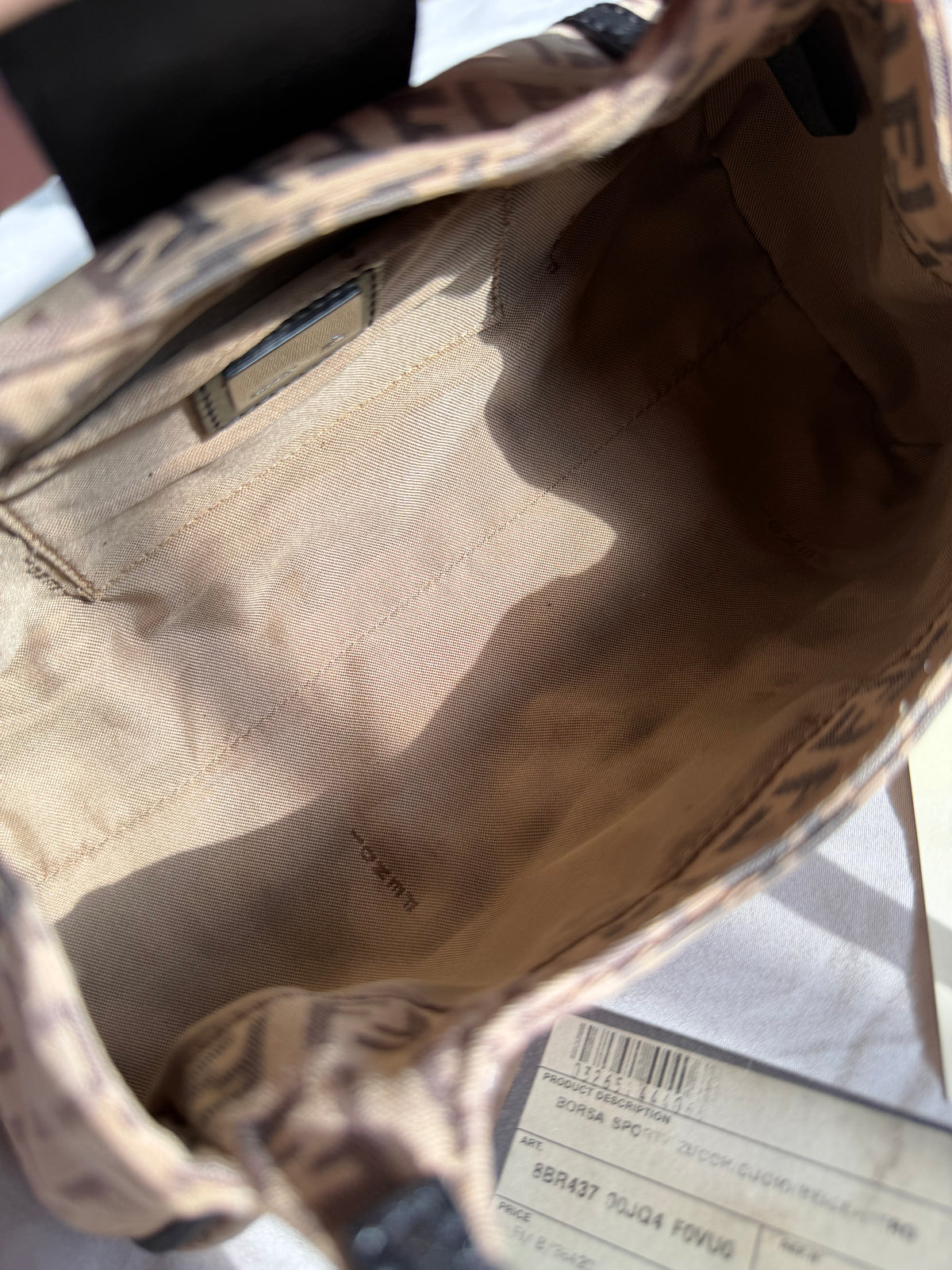 Fendi Zucchino Mini Borsa Sporty Baguette