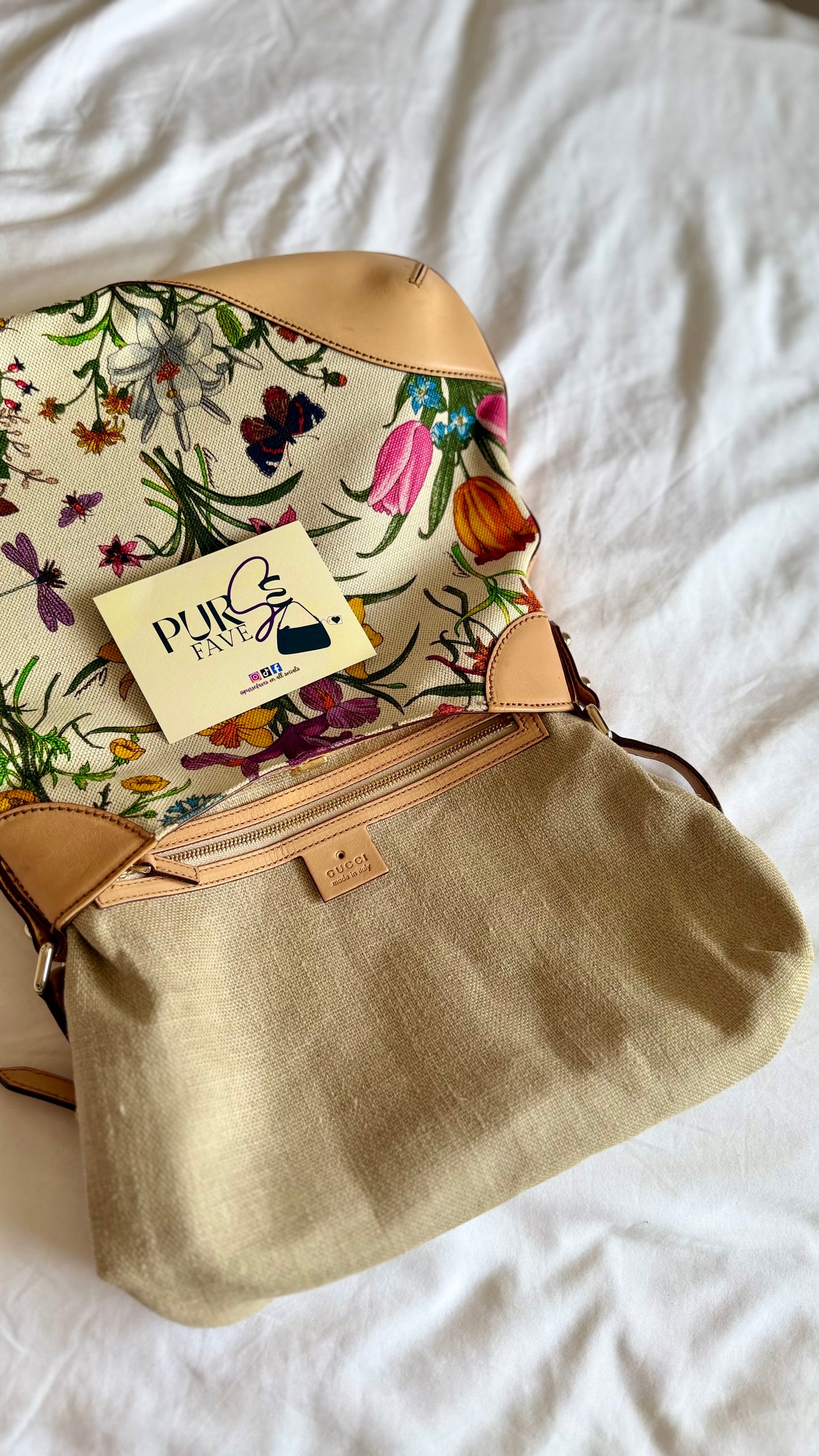 Authentic Vintage GUCCI Hasler Horsebit Flora Canvas Hobo Shoulder Bag