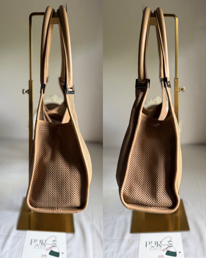 Authentic GUCCI Perforated Leather Jackie x Bardot Tan Hobo Shoulder Bag w/ Pouch (Rare/Limited)