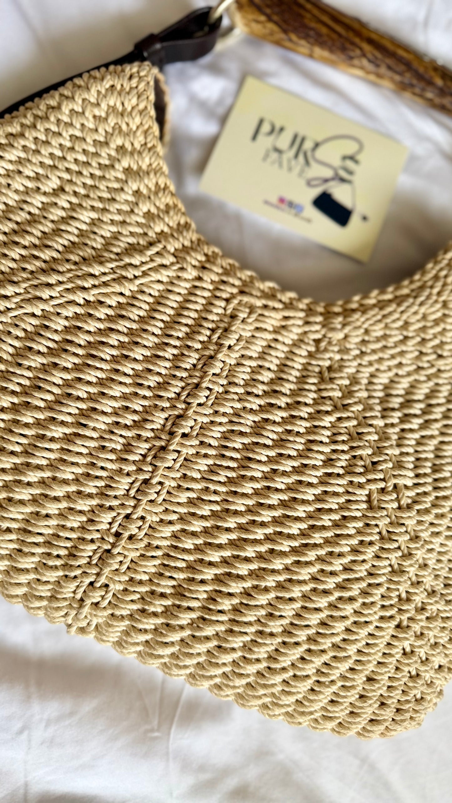 Authentic Vintage YVES SAINT LAURENT Mombasa Raffia by Tom Ford Horn Hobo Shoulder Bag