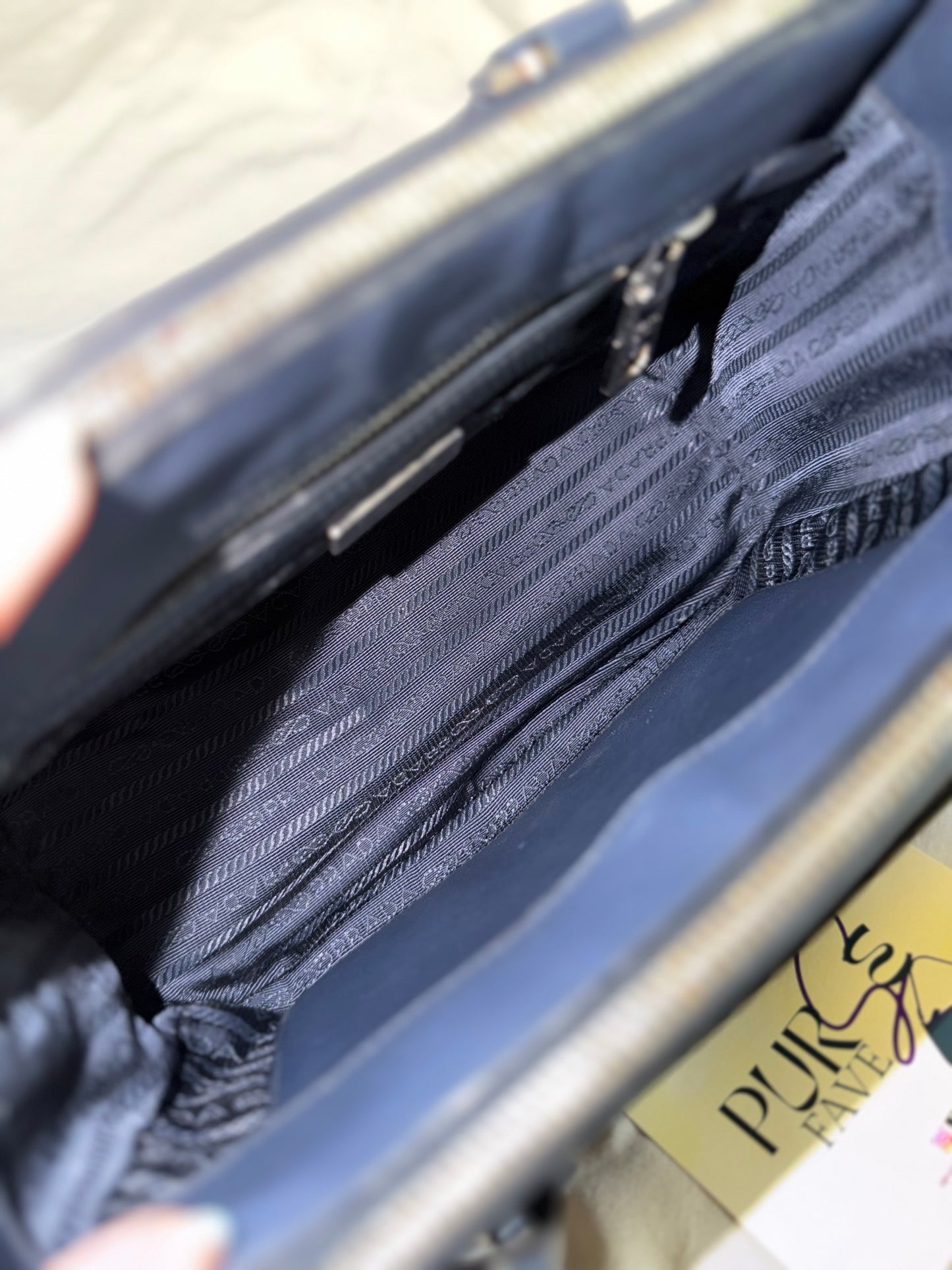 Authentic PRADA Saffiano Lux Galleria Navy Blue Mini Double Zip Tote Crossbody