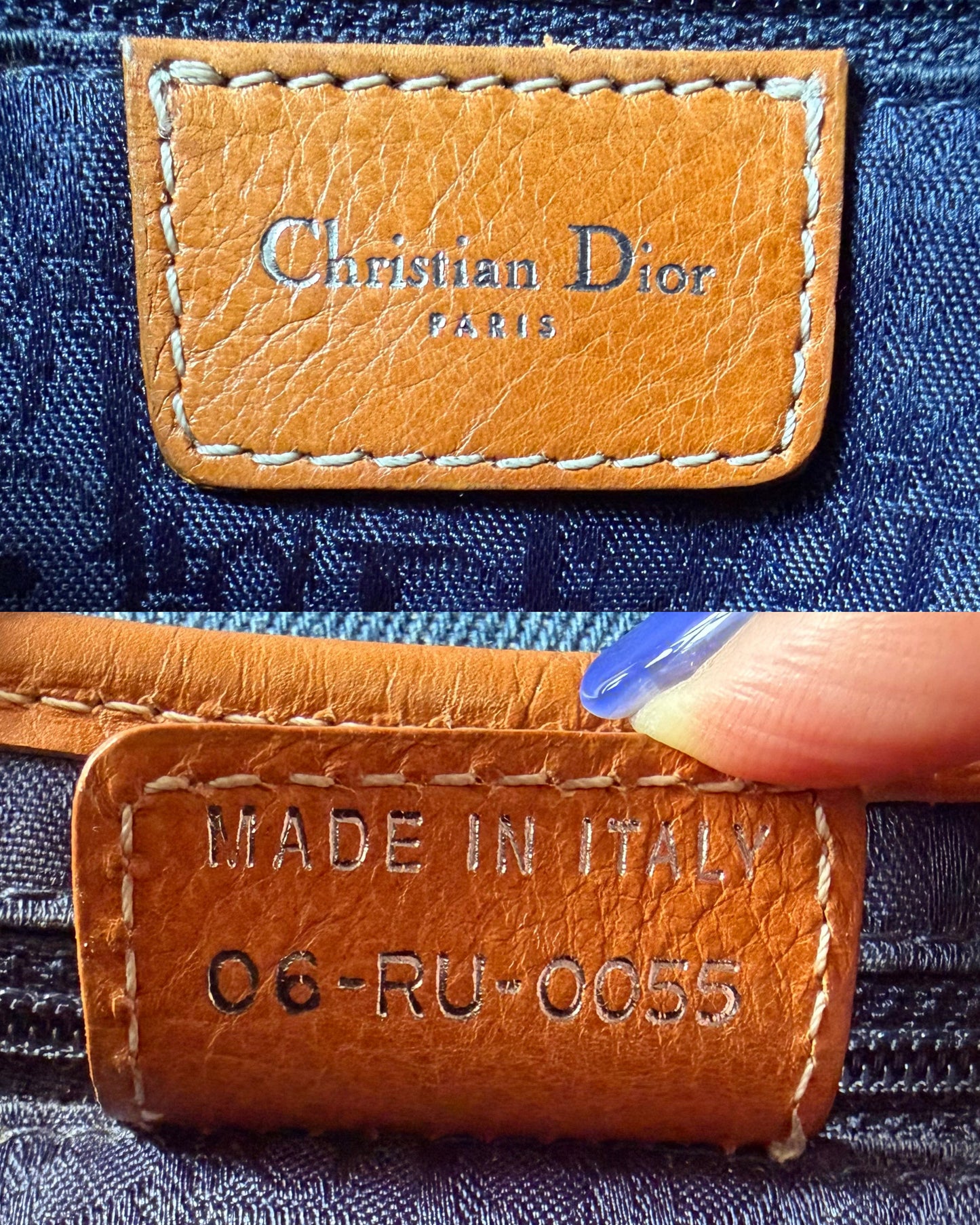 Authentic Vintage Christian Dior Light Blue Denim Saddle Shoulder Bag w/ Embroidered Floral & Butterfly Motifs