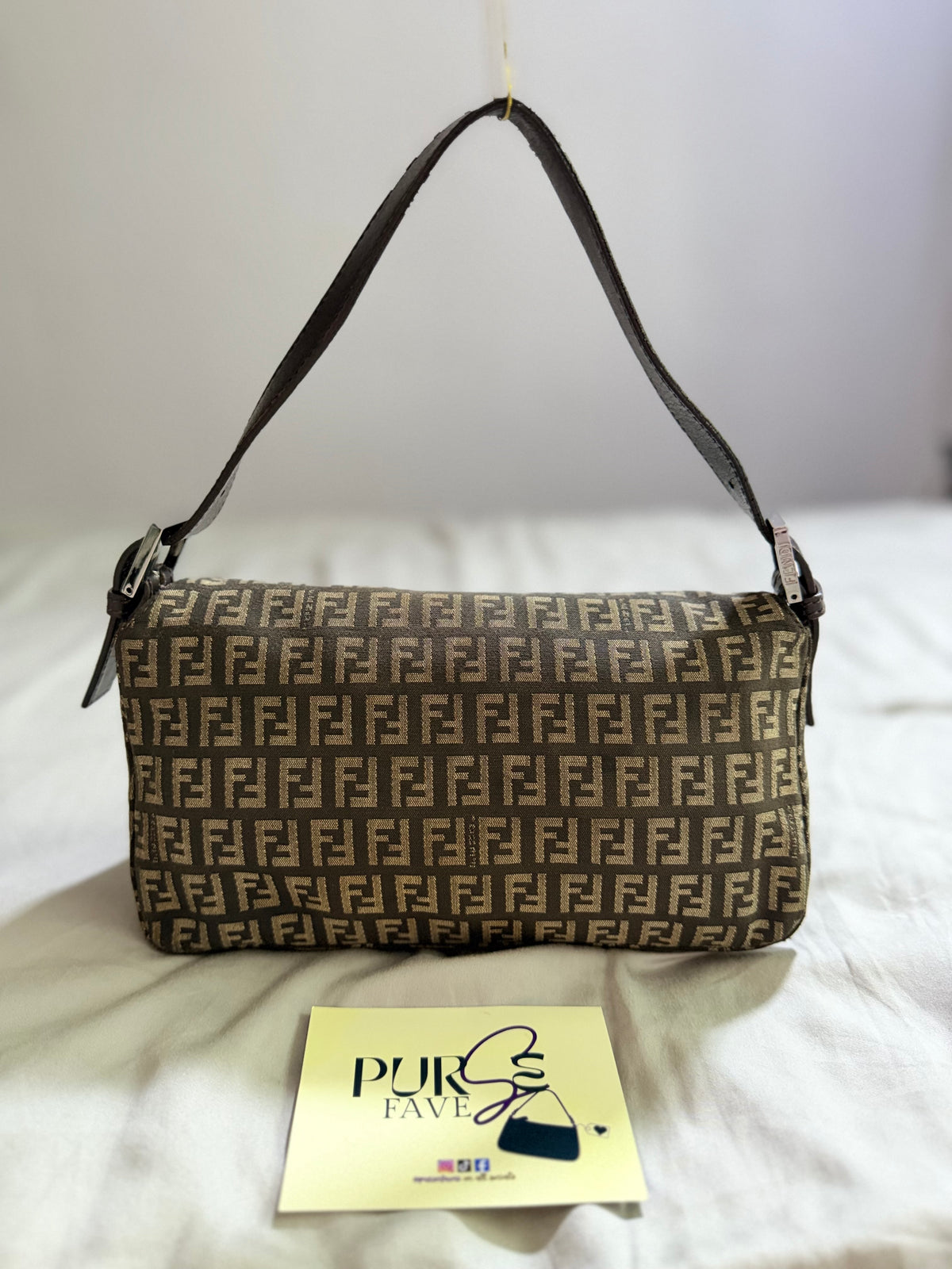 Fendi Zucchino Double Flap Baguette